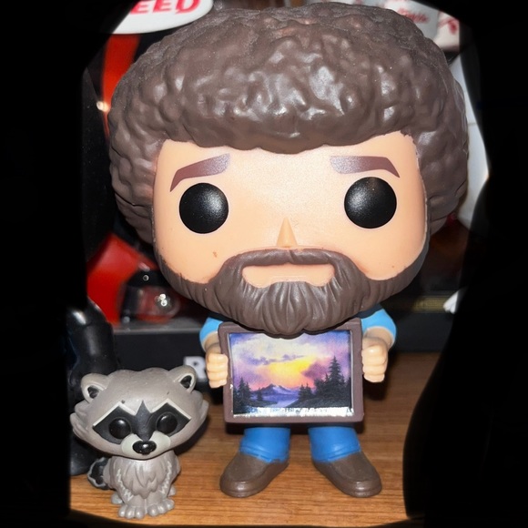 Bob Ross w/Raccoon Funko - Picture 3 of 4